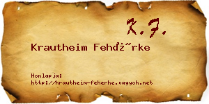 Krautheim Fehérke névjegykártya